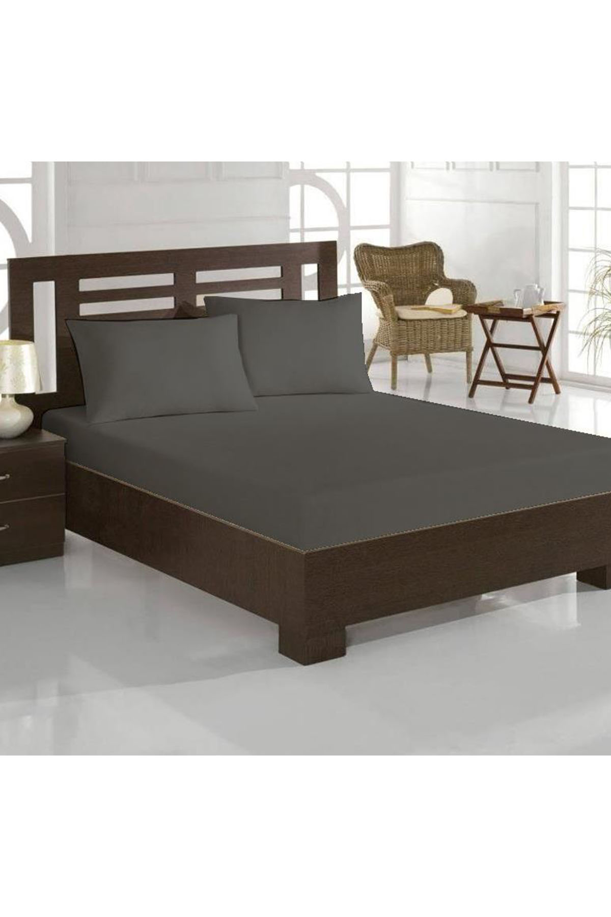 Picture of Penye Tek Kişilik Lastikli Çarşaf Gri