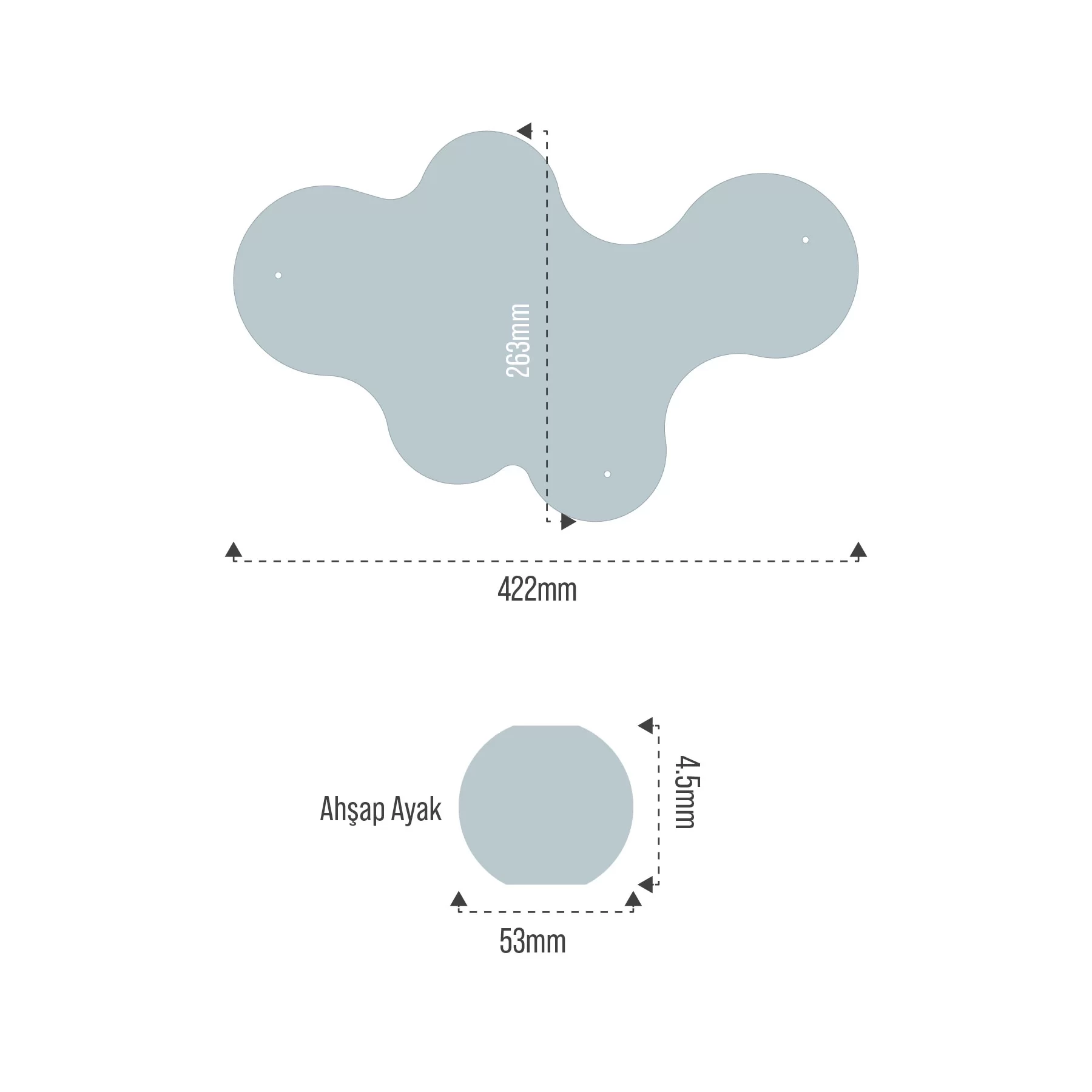 Picture of Decovetro Ahşap Ayaklı Dekoratif Şeffaf Organizer Düzenleyici 26 x 42 Cm