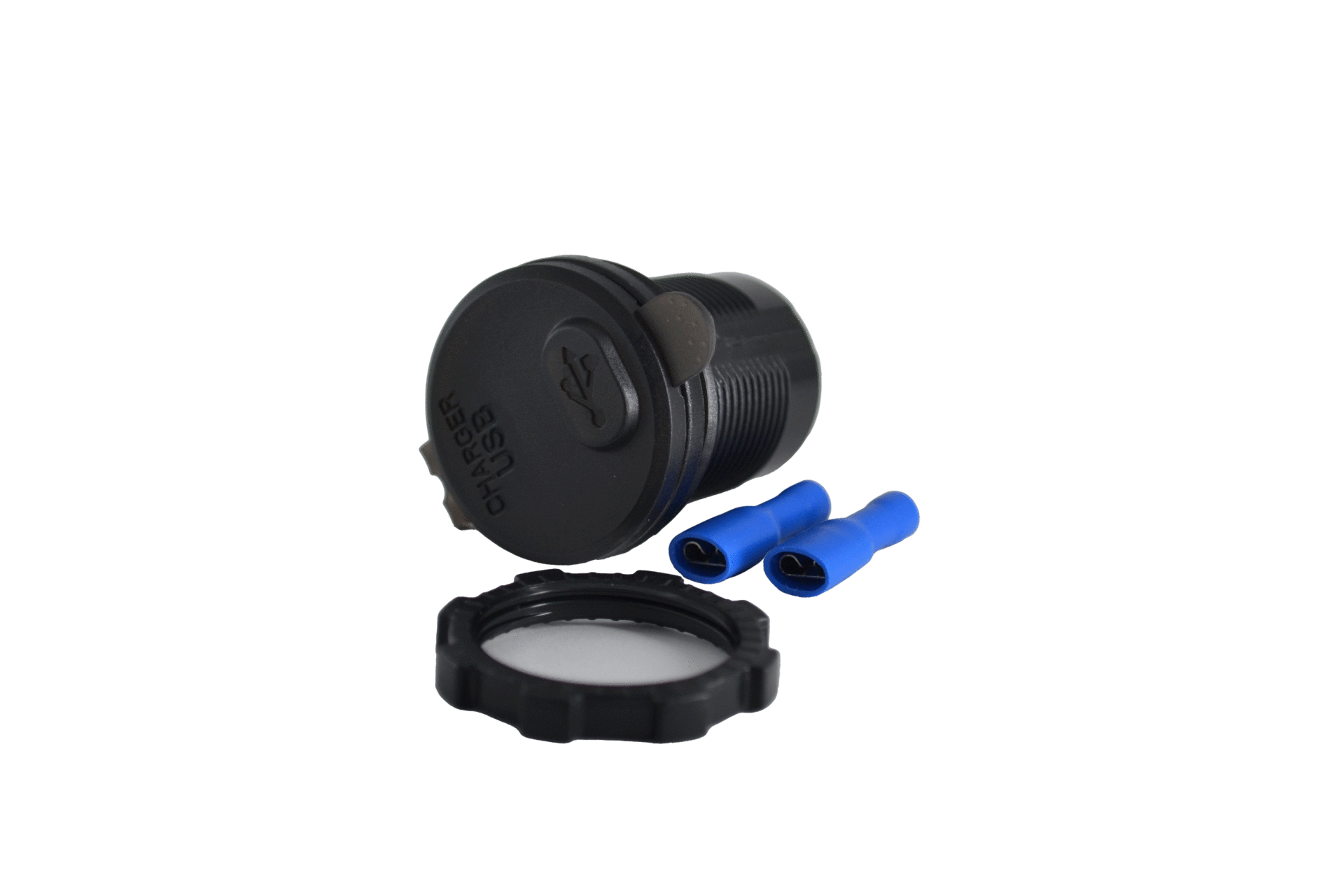 Picture of 12V 24V DC USB QC3.0 Şarj Port Voltmetreli Anahtarlı Yuvarlak MT-UP02