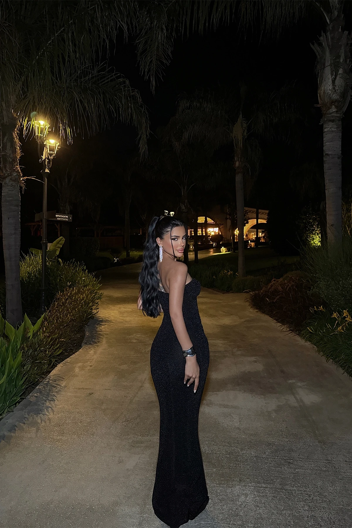 Picture of Dianora Black Lurex Long Dress