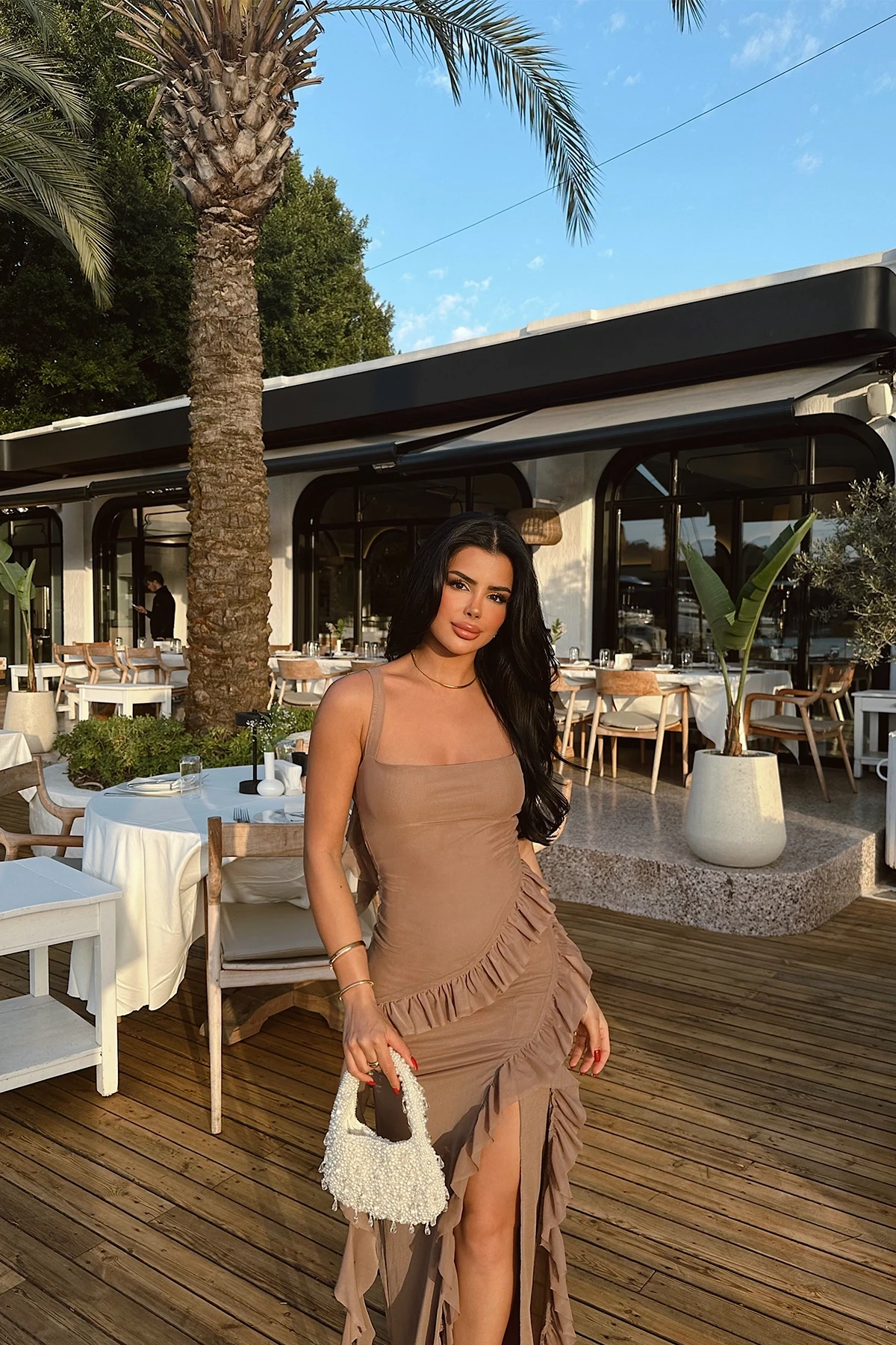 Picture of Mink Astrid Slit Long Dress