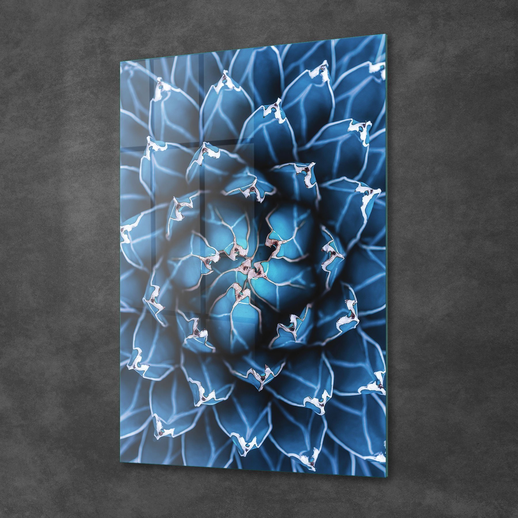 Picture of Decovetro Cam Tablo Mavi Çiçek Desenli 70x100 cm