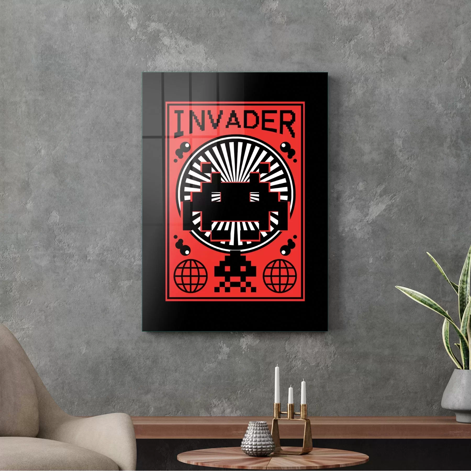 Picture of Decovetro Cam Tablo Gamer invader 70x100 cm