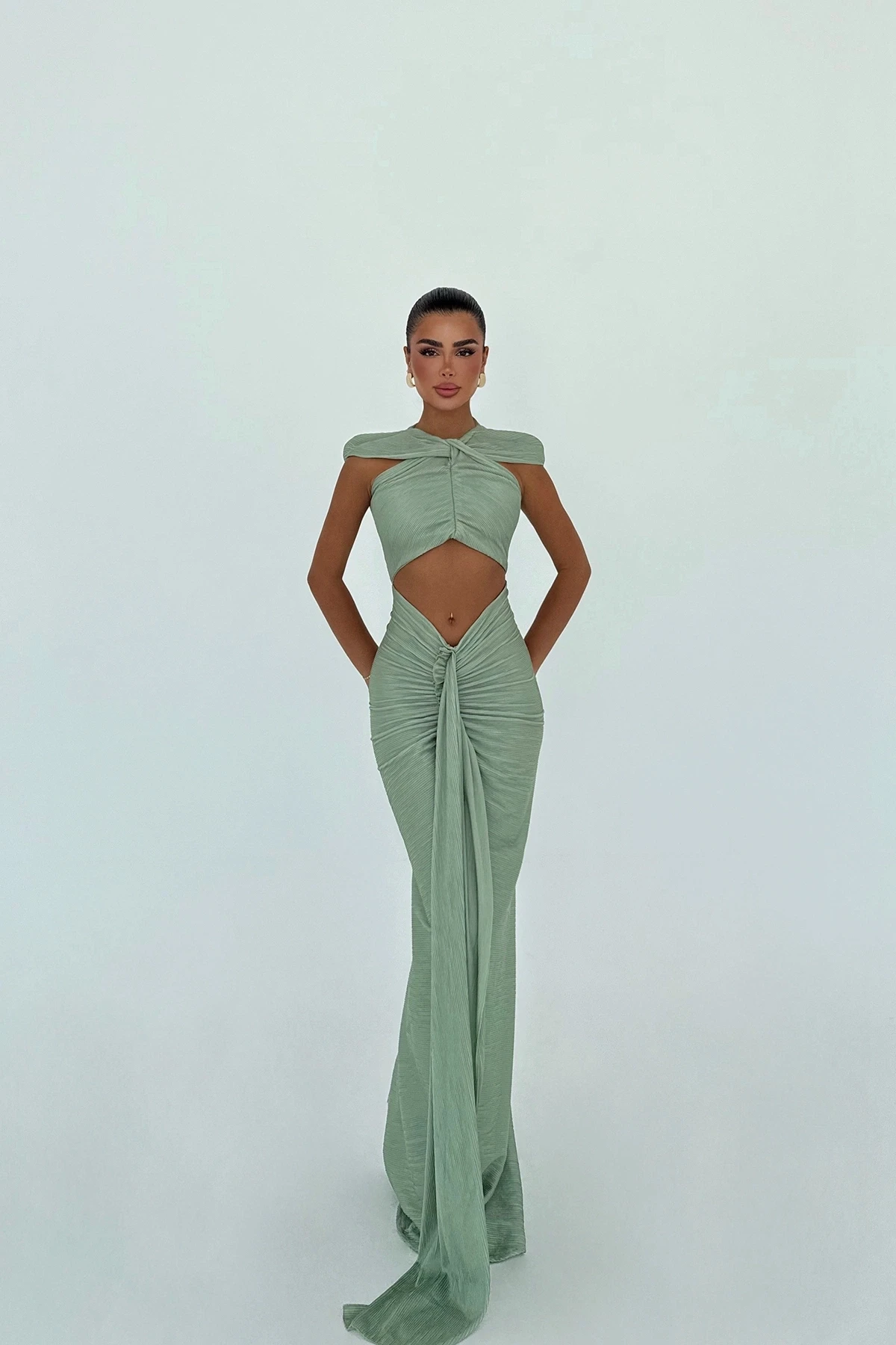 Picture of Aqua Green Orleans Long Dress