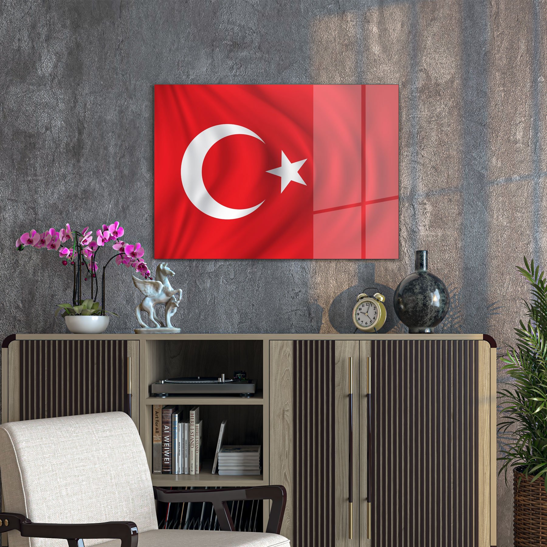 Picture of Decovetro Cam Tablo Türk Bayrağı 70x100 cm