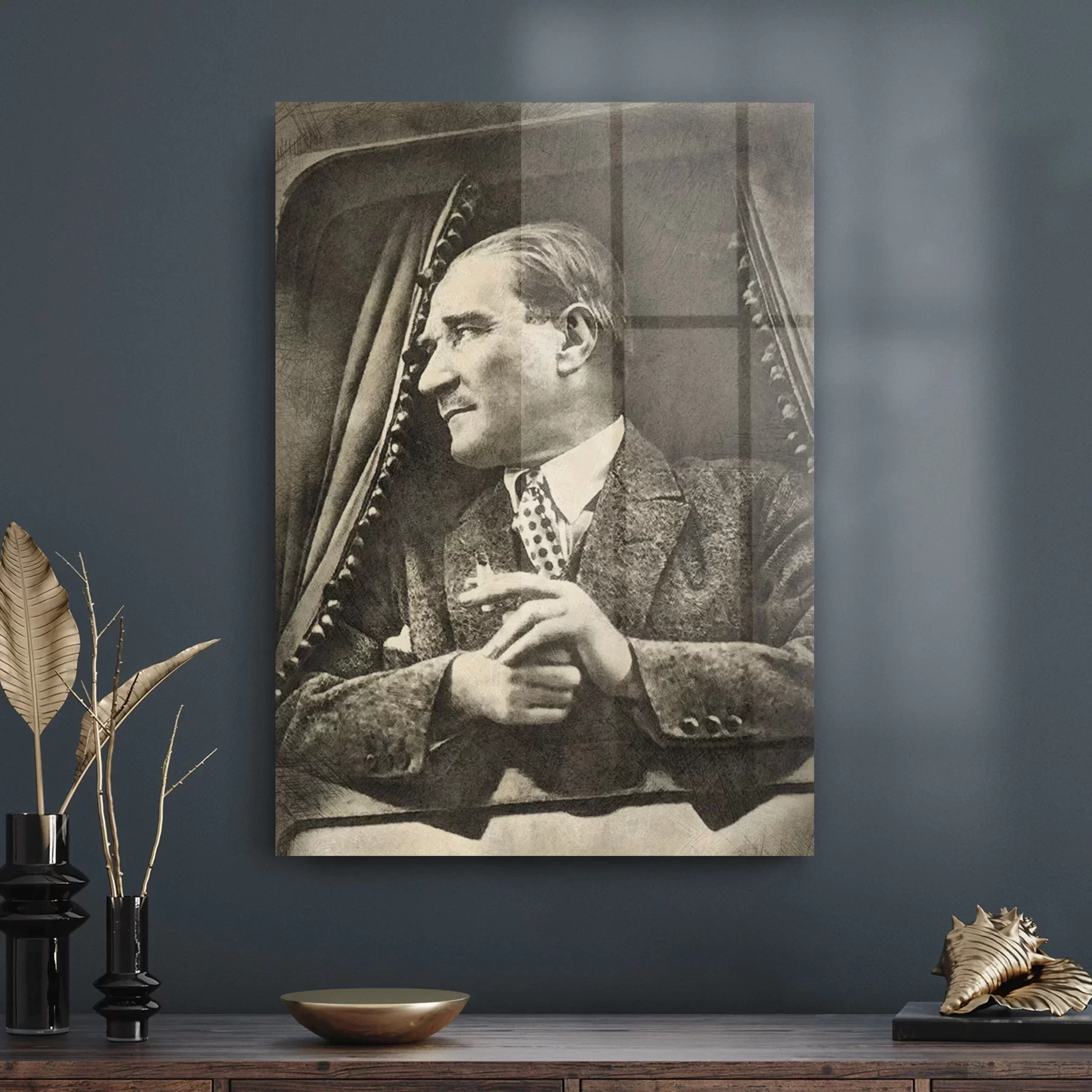 Picture of Decovetro Cam Tablo Atatürk Retro 70x100 cm