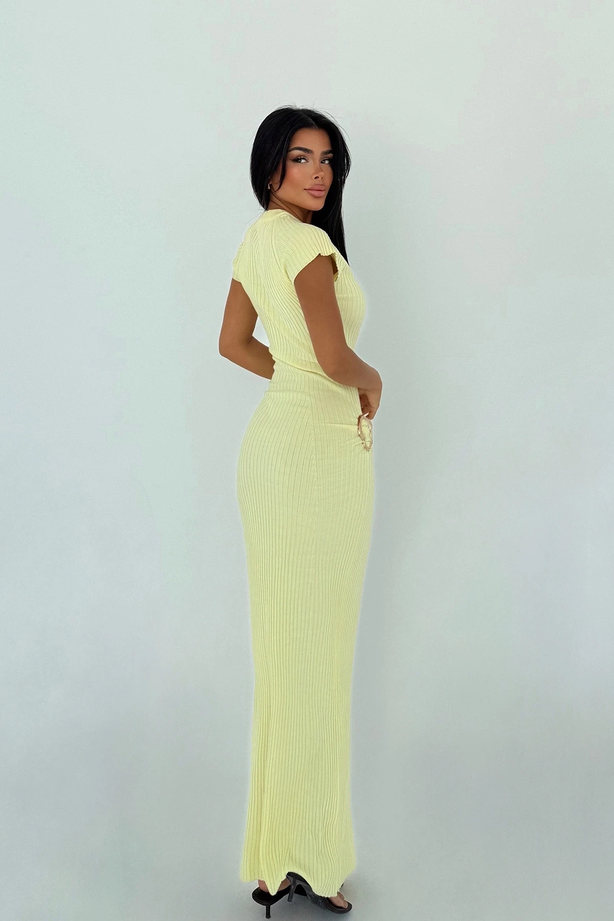 Picture of Yellow Knit Long Dress