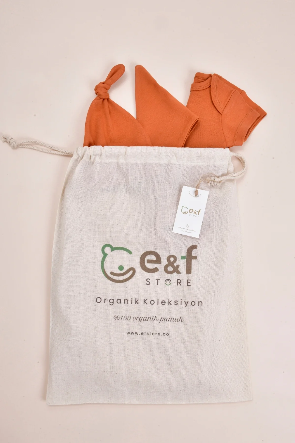 Picture of 8'li Organik Hastane Çıkışı Seti - Sertifikalı ve Pamuklu Kumaş - Kiremit