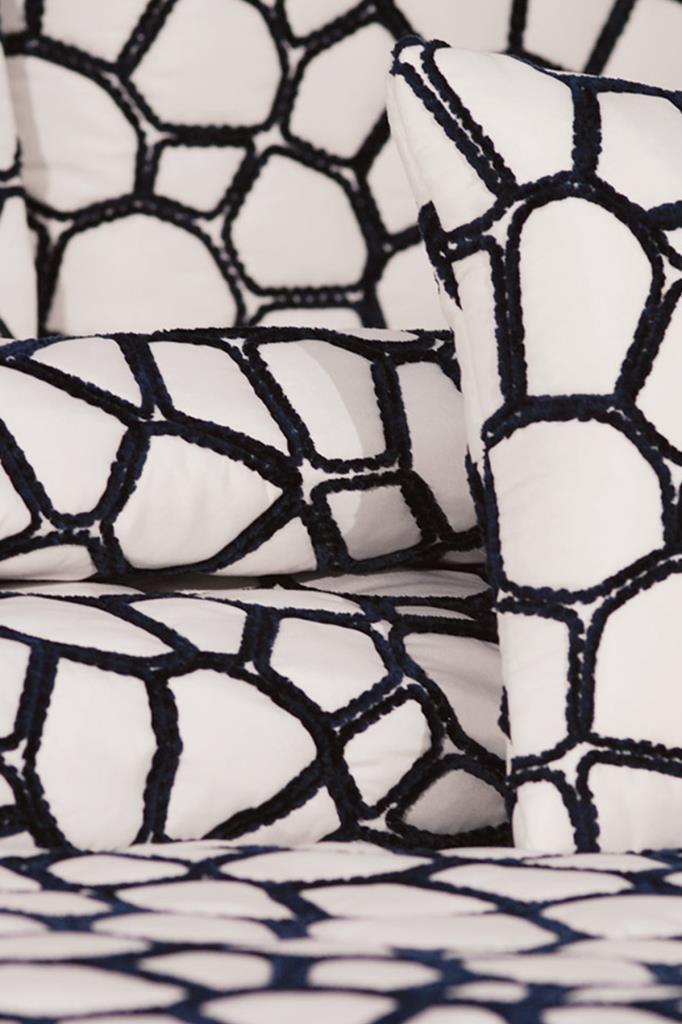 Picture of Stone 4 Parça Yatak Örtüsü 240x260 Beyaz Lacivert