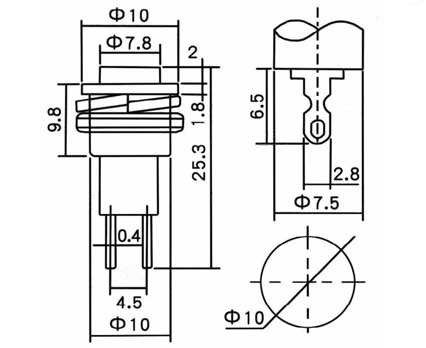 Picture of Küçük Kırmızı Buton 1-0 Metal Gövde MT-ANY06