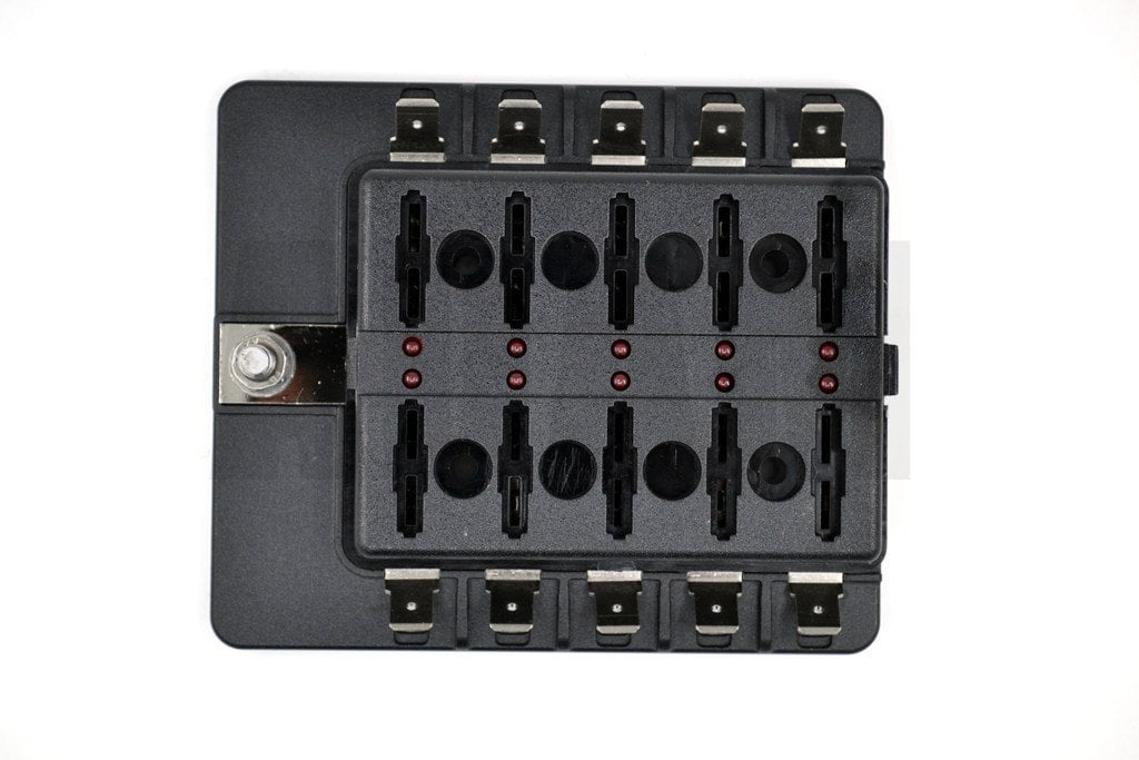 Picture of Bıçak Sigorta Kutusu 10 Port İkaz Ledli Etiketli MT-SY10LED