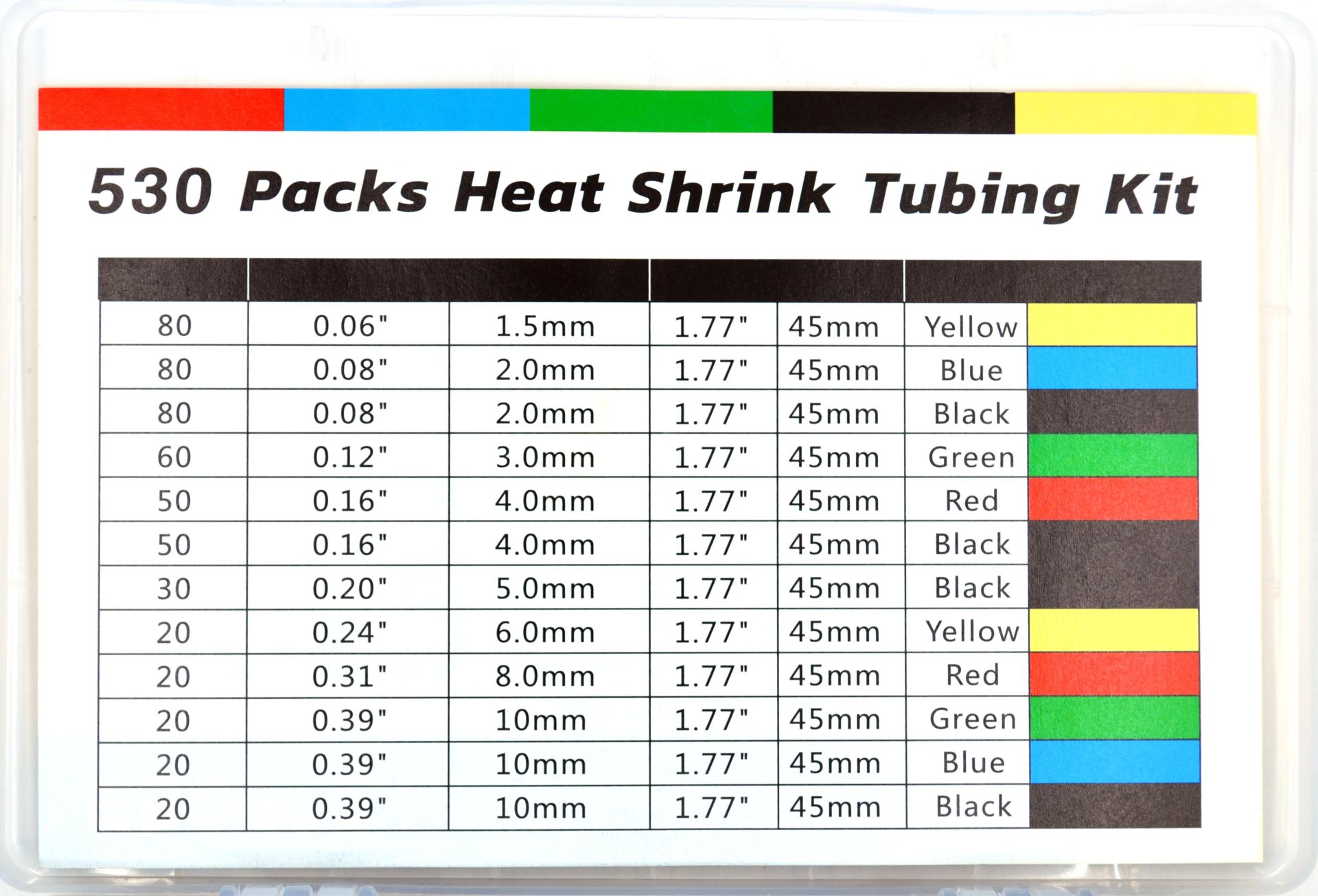 Picture of Isıyla Daralan Makaron Seti Karışık Kutulu Isı İle 530 Parça Renkli MT-SET04