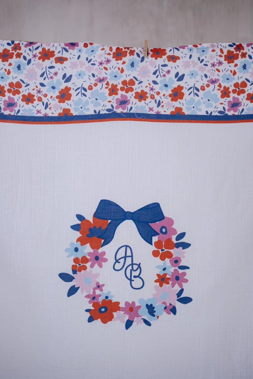 Picture of Çift Katlı Müslin Bebek Örtüsü - Minik Çiçekler / Kırmızı