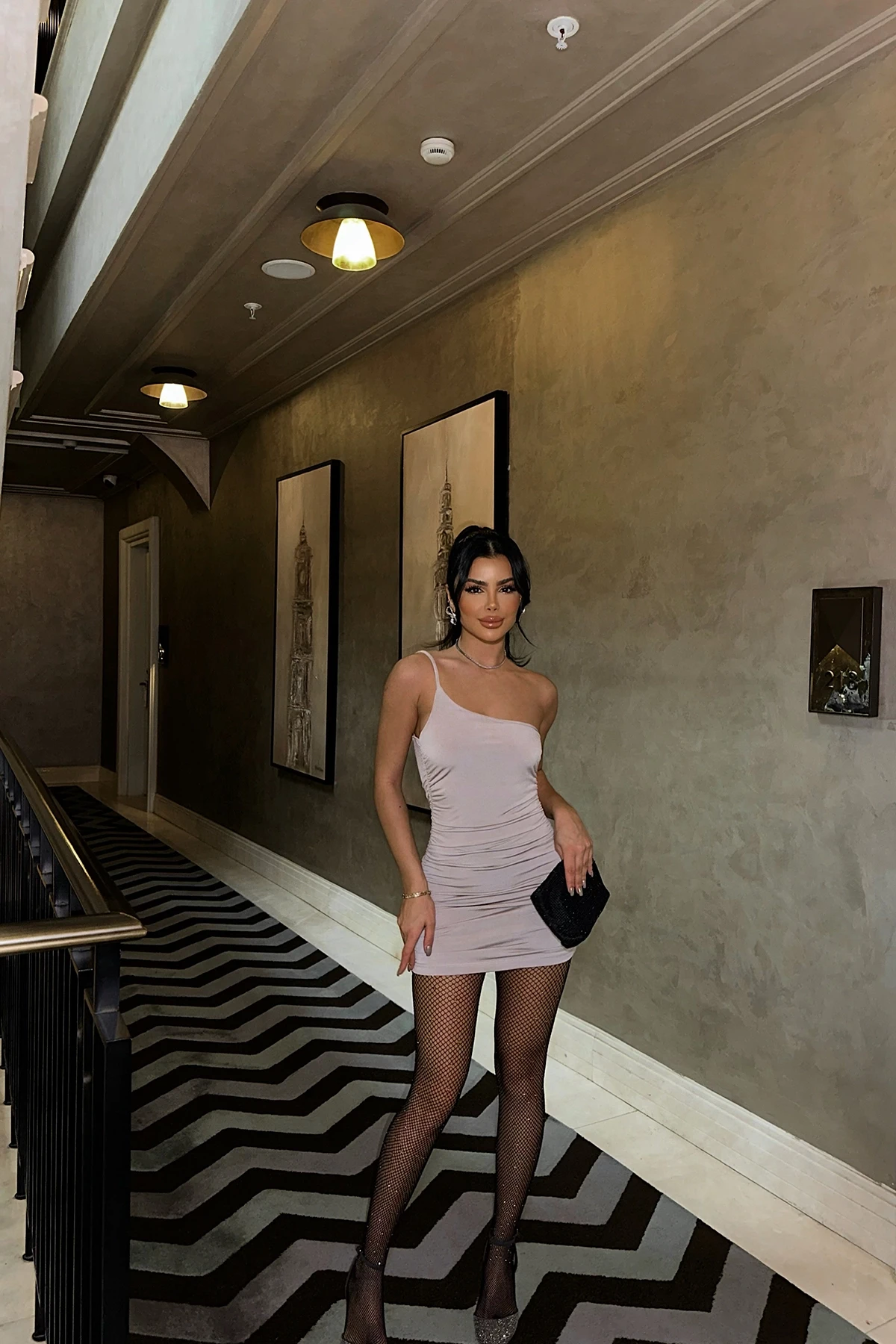 Picture of Stone Strap Detail Mini Dress