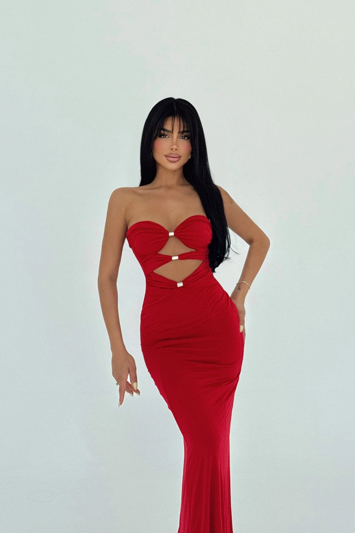 Picture of Red Kenley Long Dress