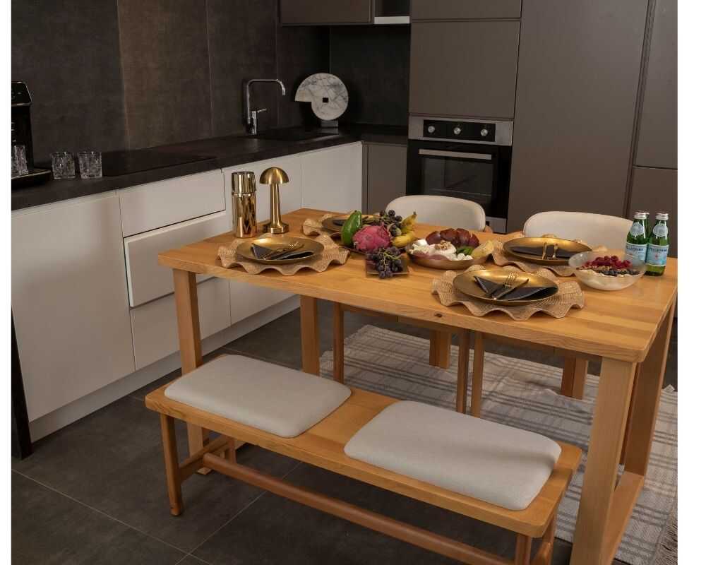 Picture of Cheri 2 Sandalye 1 Bench 1 Masa (80x140)