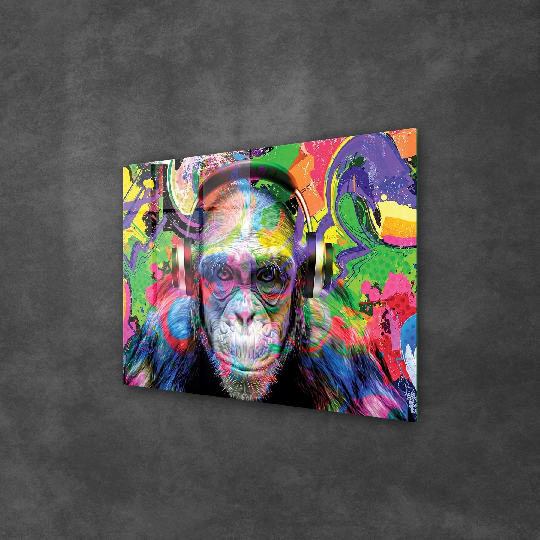 Picture of Decovetro Cam Tablo Pop Art Funny Monkey 50x70 cm