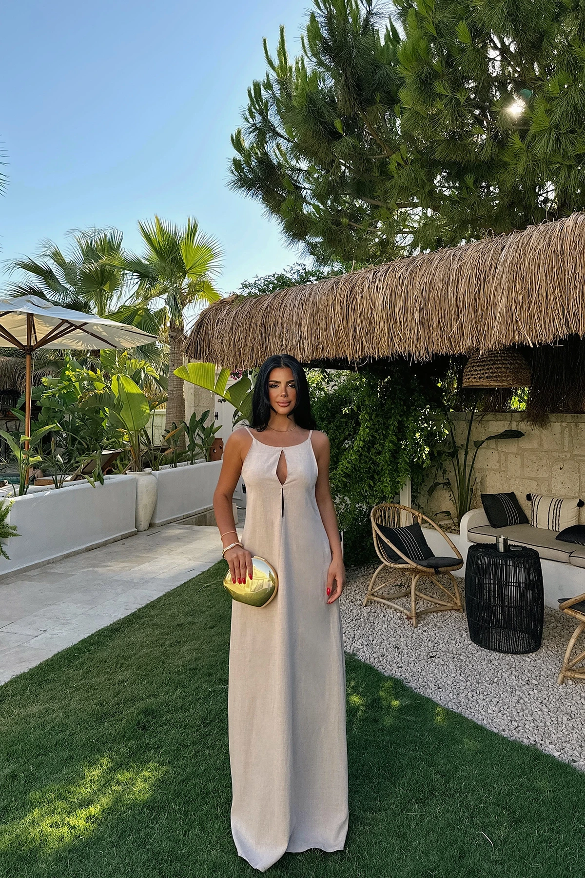 Picture of Beige Fabienne Linen Dress