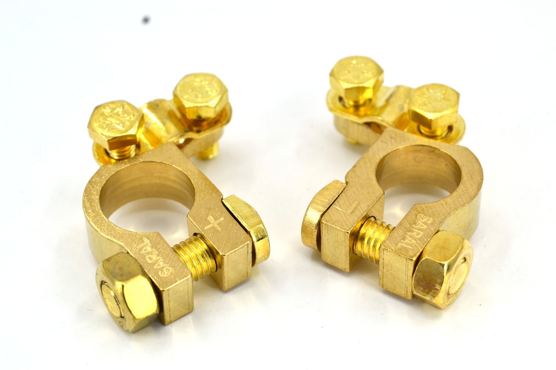 Picture of 1 Takım Kalın Akü Kutup Başı Terminali Kesme Pirinç Artı Eksi SARAL