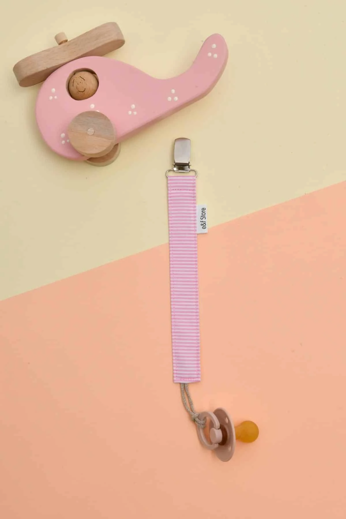 Picture of 3'lü Emzik Askısı Seti - Puantiyeli Lila - Pembe Çizgili - Gül Kurusu