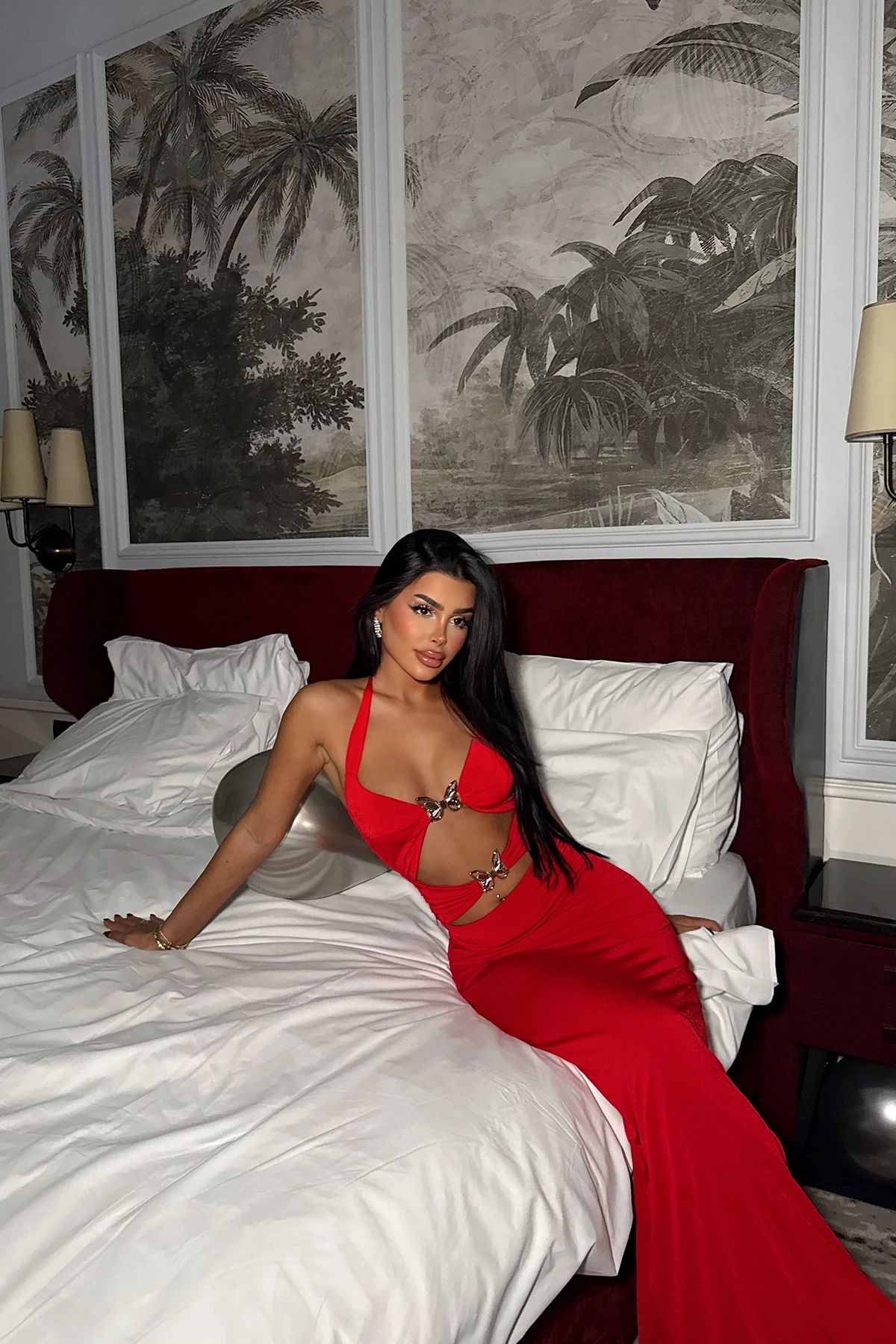 Picture of Red Window Detail Dress