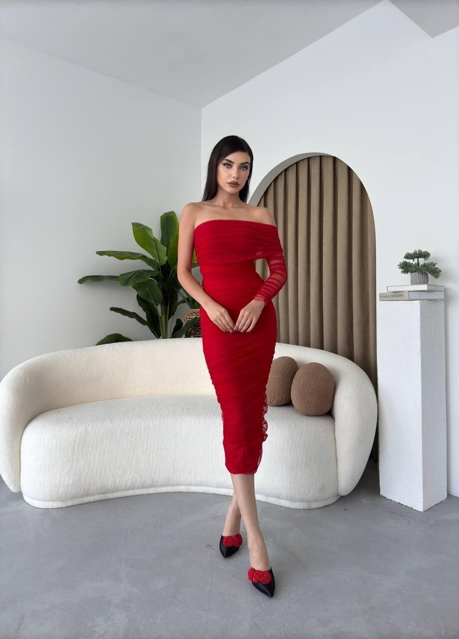 Picture of Polack Tek Omuz Tül Elbise