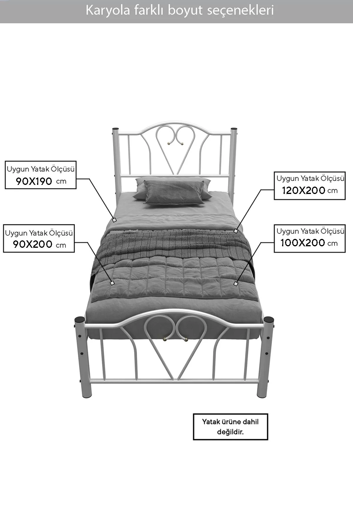 Picture of Pero Tek Kişilik Ferforje Metal Karyola Siyah