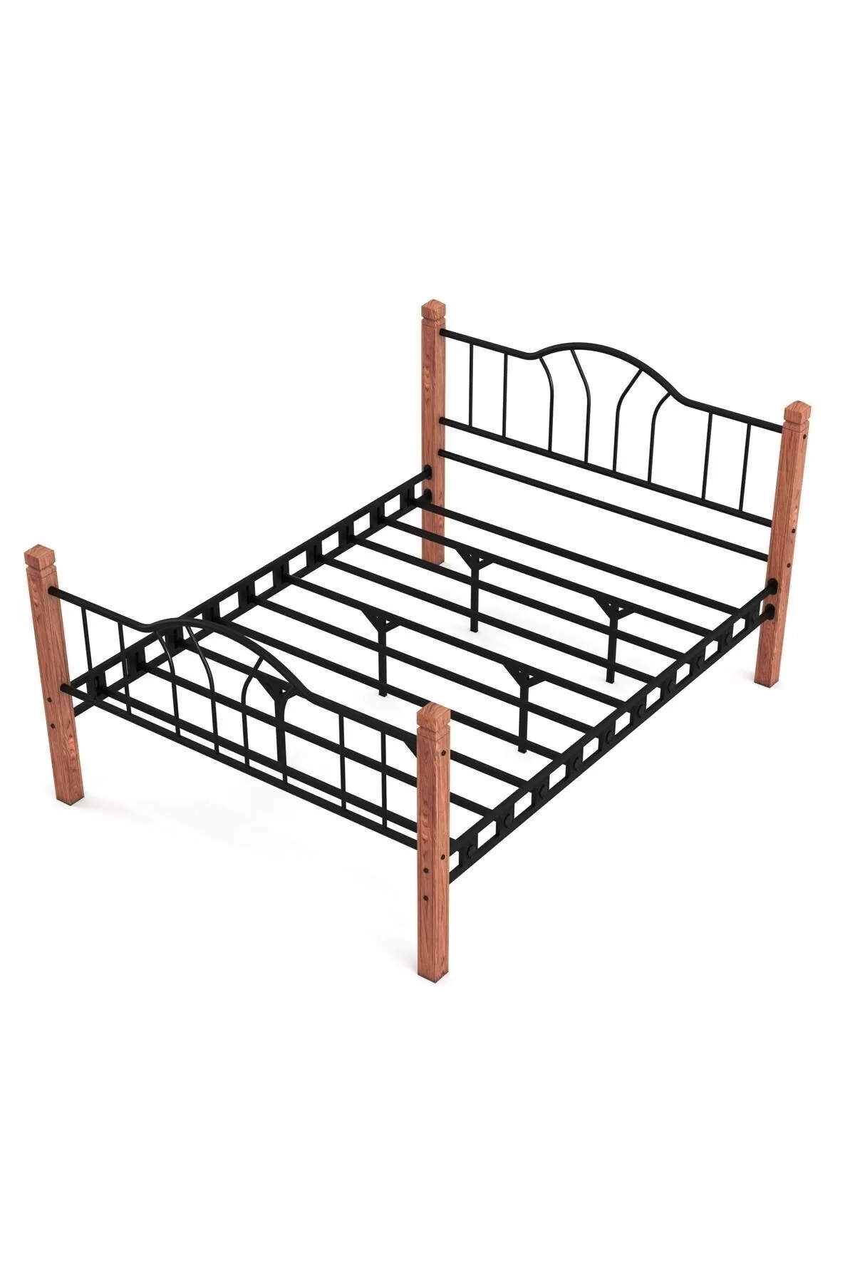 Picture of Pasifik Çift Kişilik Ferforje Ahşap Metal Karyola Siyah