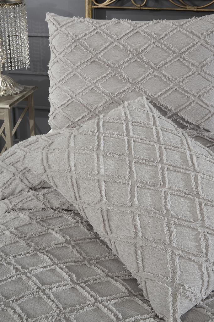 Picture of Çeyiz Diyarı Vesya 3 Parça Çift Kişilik Pike Takımı Gri