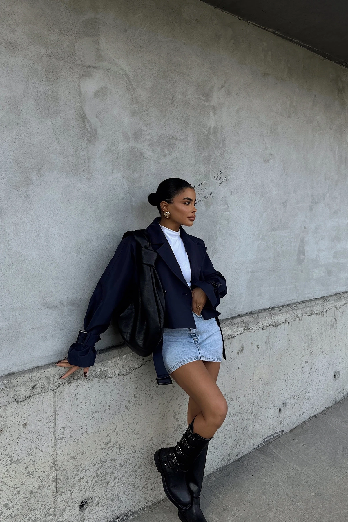 Picture of Navy Blue Button-Front Jacket