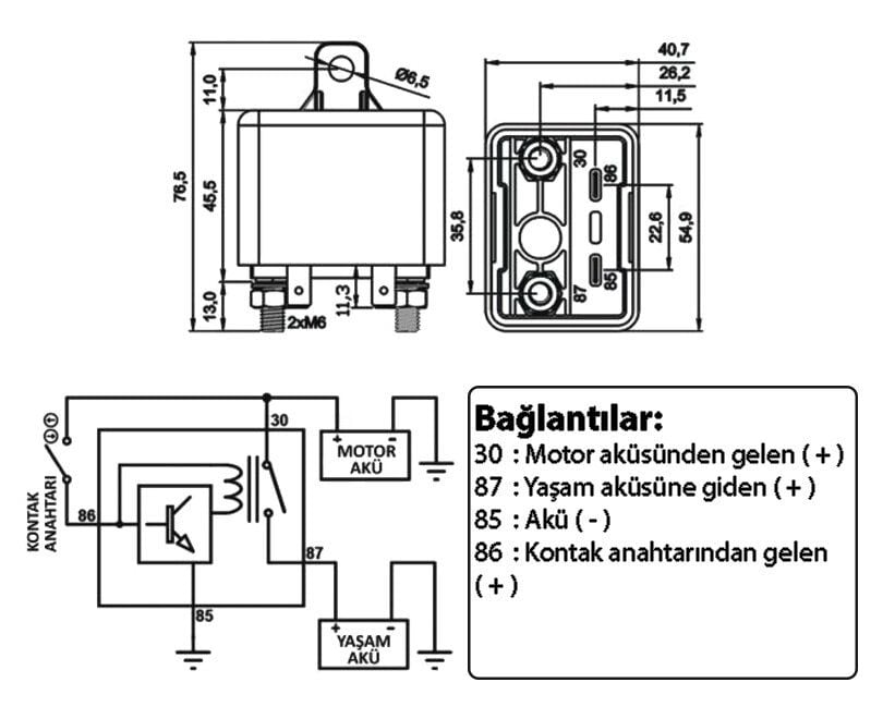 Picture of Marine Yaşam Aküsü Ayırıcı Vsr Röle 12V 160A Voltaja Duyarlı