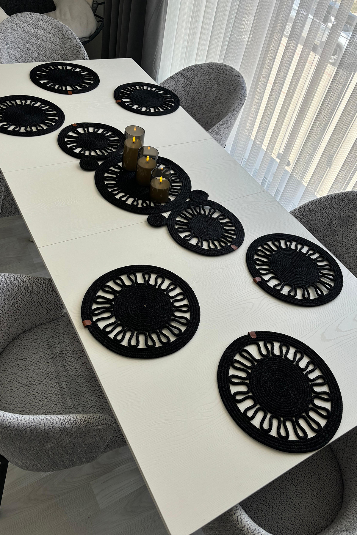 Picture of Salin Lüks Jüt 7 Parça Yemek Takımı Siyah