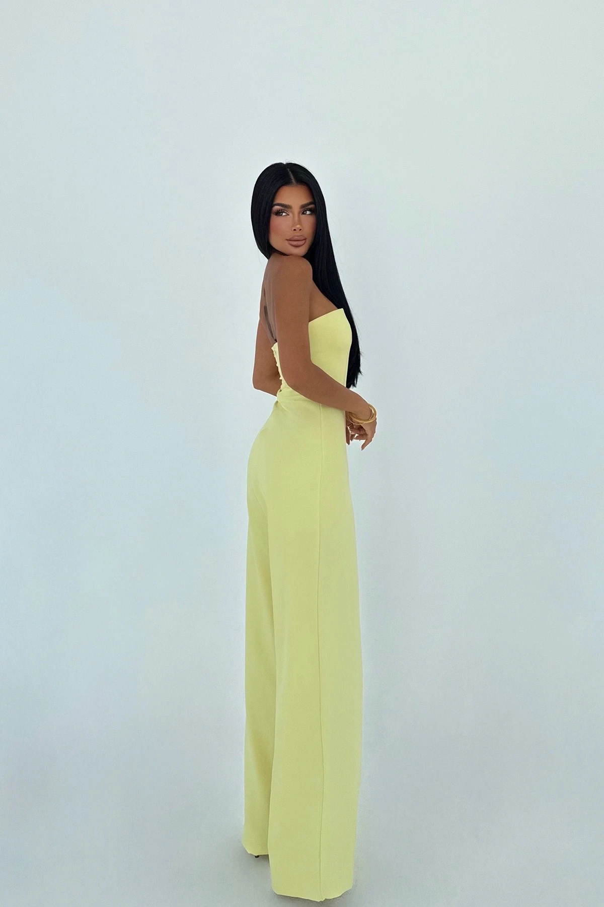 Picture of Yellow Strapless Jumpsuit