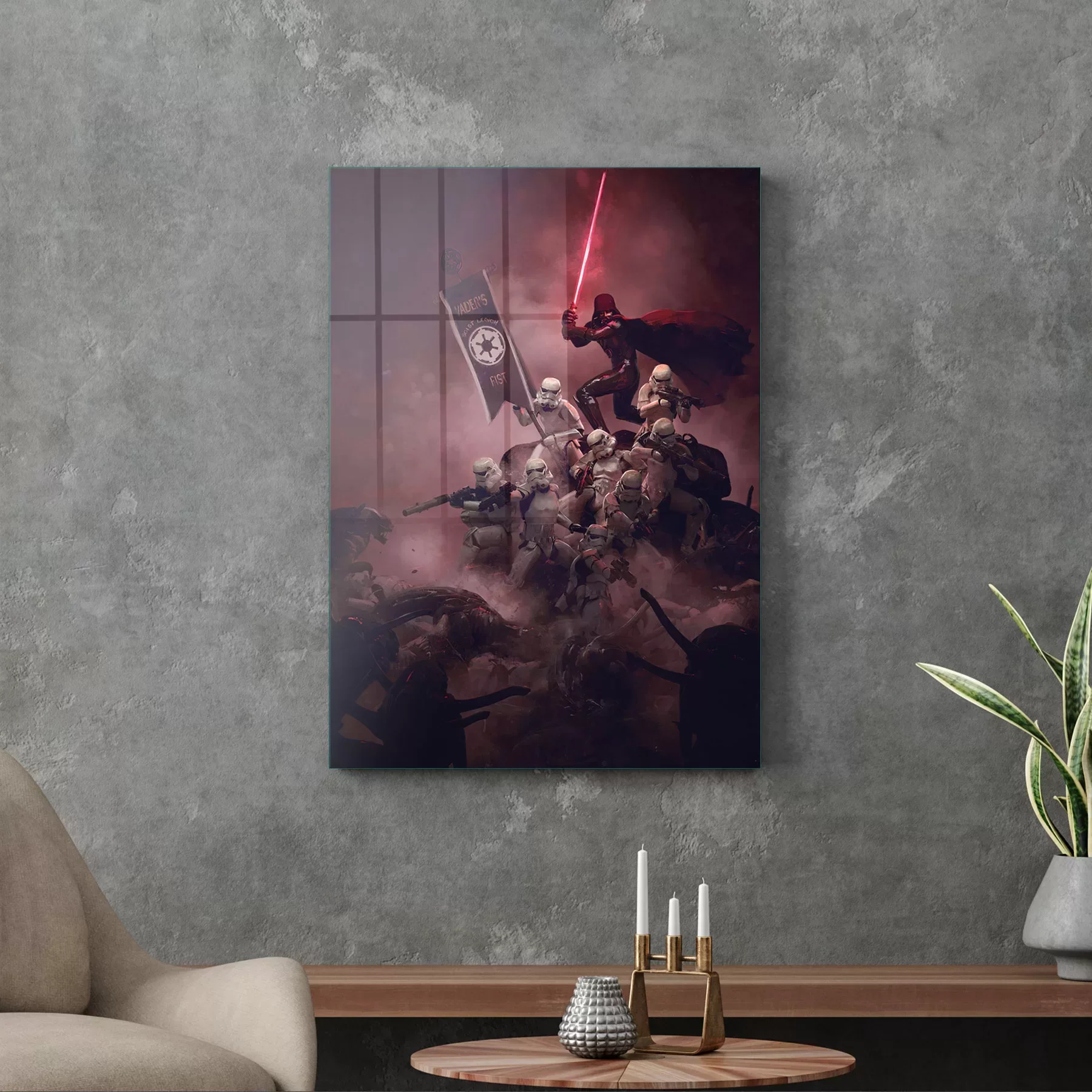 Picture of Decovetro Cam Tablo Darth Vader Troopers 50x70 cm