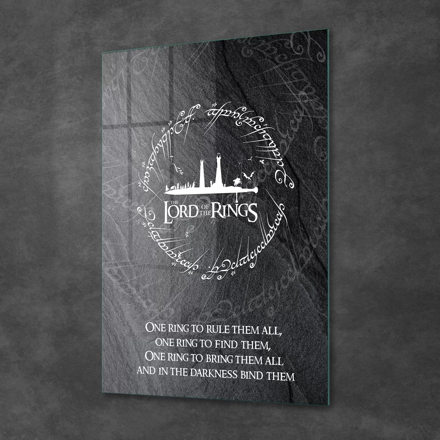 Picture of Decovetro Cam Tablo Yüzüklerin Efendisi One Ring Rule Them All 30x40 cm