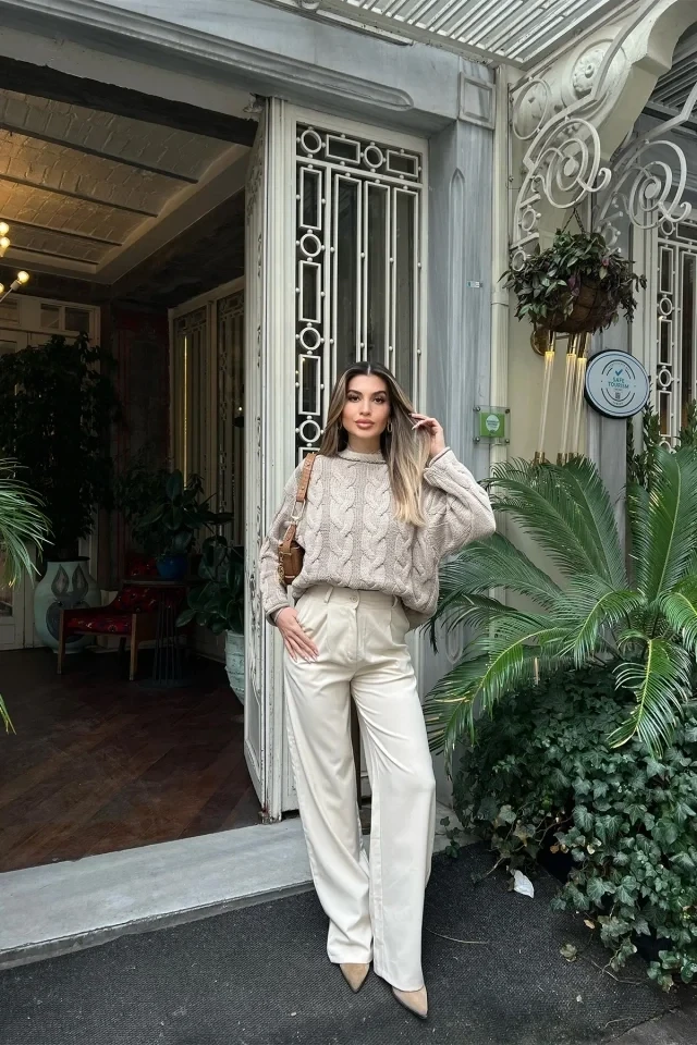 Picture of Cream Palazzo Trousers