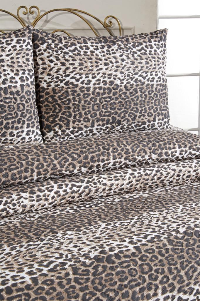 Picture of Ultrasonik Kapitoneli Leopar Çift Kişilik Yatak Örtüsü