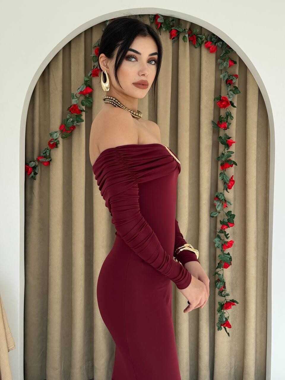 Picture of Maca Straplez Elbise