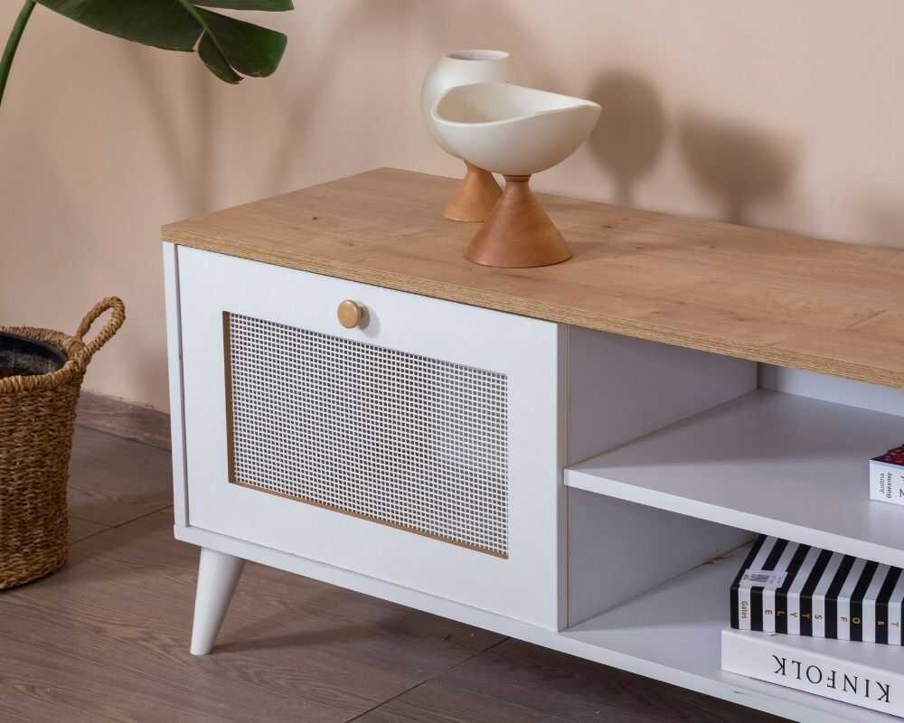Picture of Hazeran Beyaz Kapak Detaylı 180 cm Tv Ünitesi