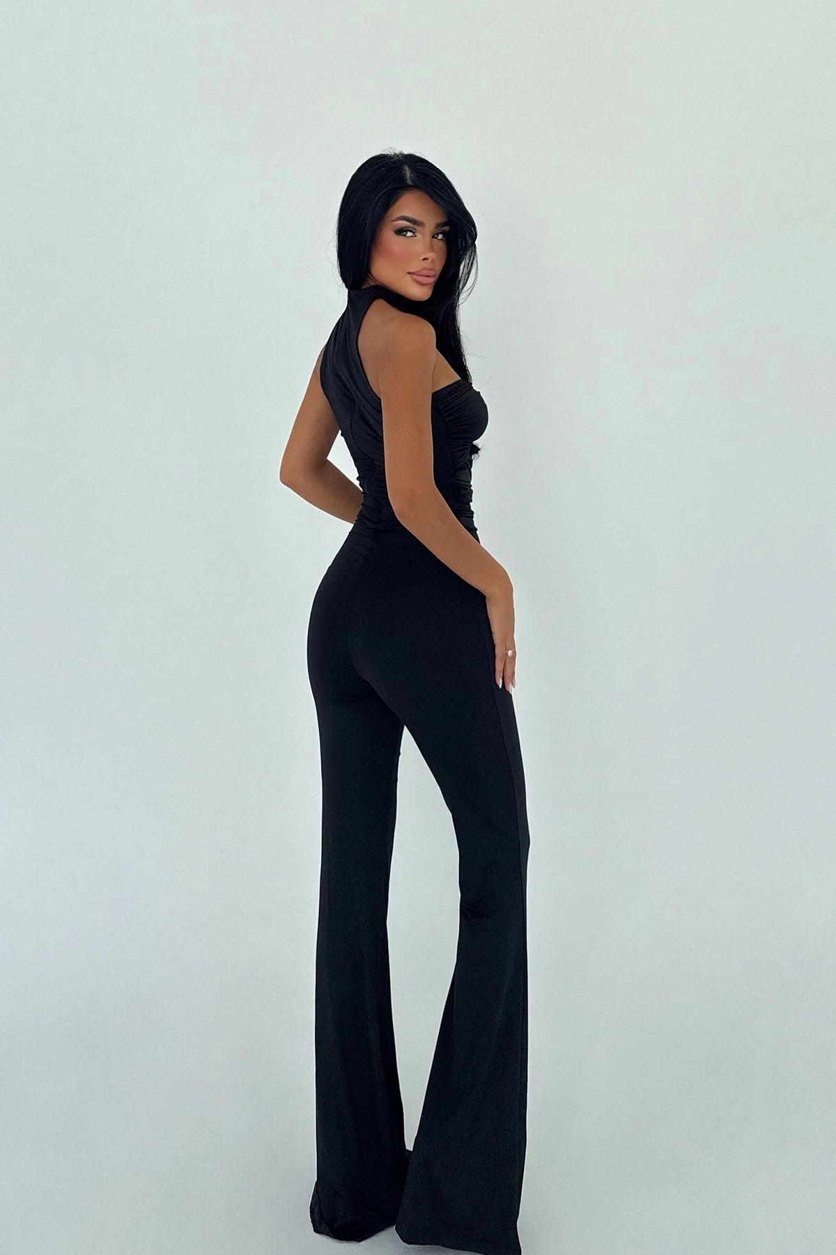 Picture of Black Window Detail Jumpsuit