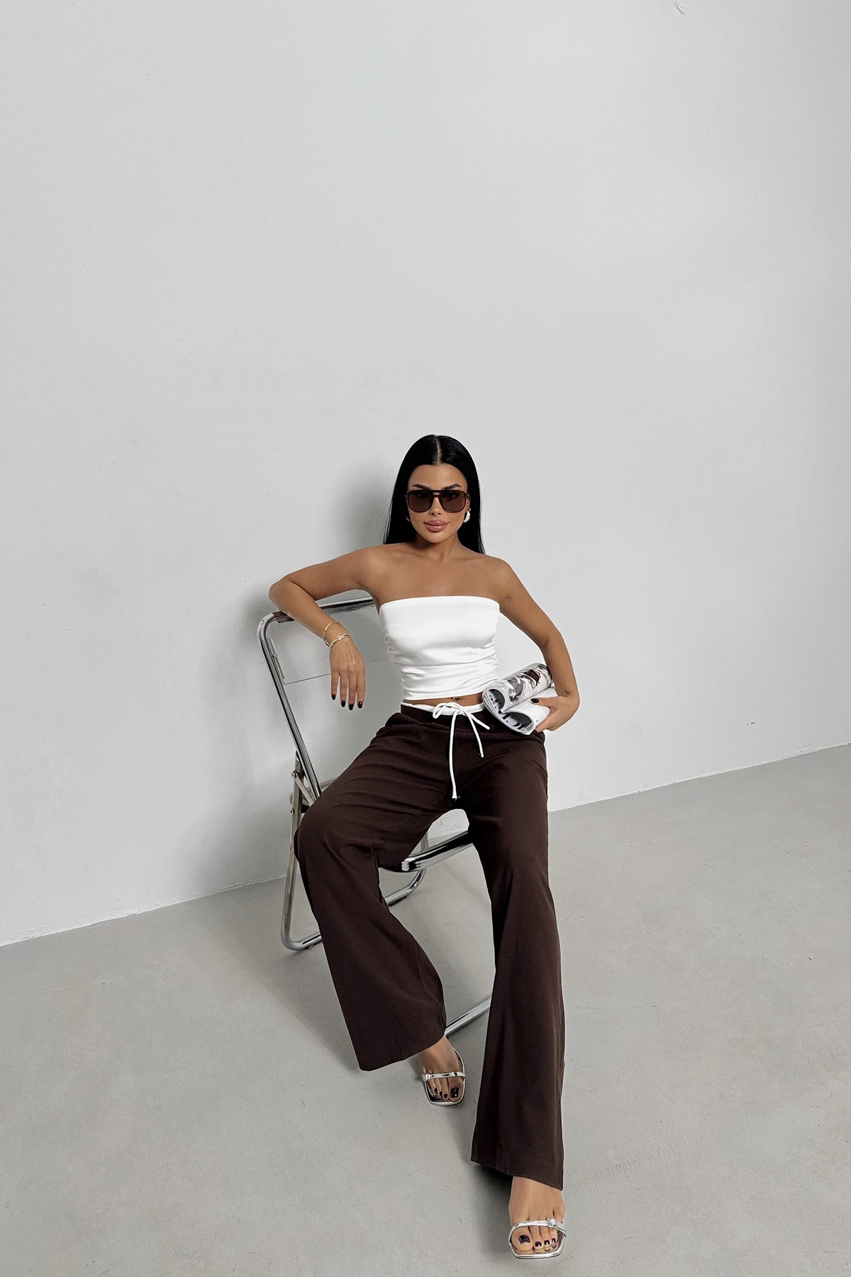 Picture of Brown Front Tie Trousers