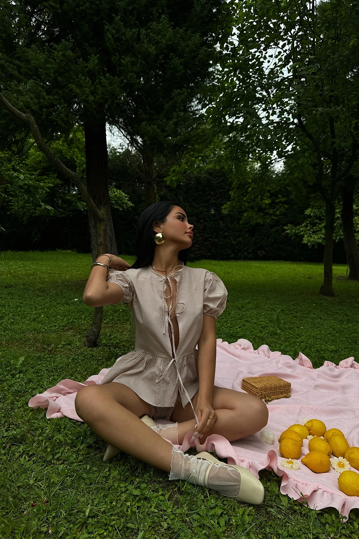 Picture of Beige Laura Gingham Double Suit