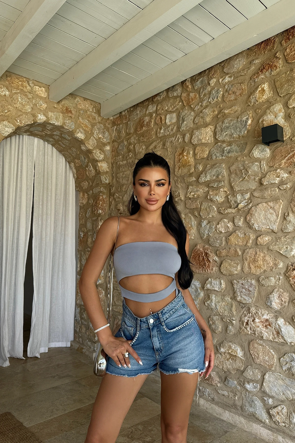 Picture of Gray Window Detail Bodysuit