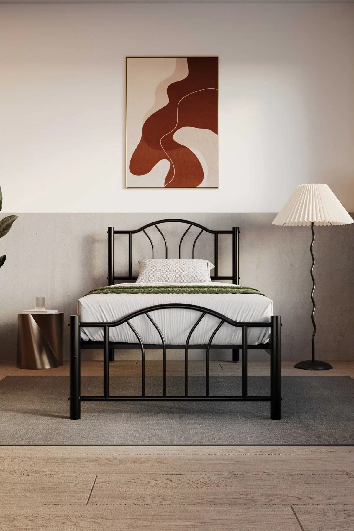 Picture of Bella Tek Kişilik Ferforje Metal Karyola Siyah