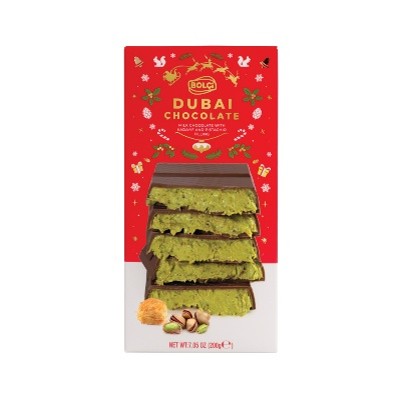 Picture of PISTACHIO KADAYIF FILLED MILK CHOCOLATE CHRISTMAS 200g