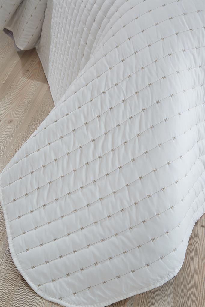 Picture of Dublin Tek Kişilik Kapitoneli Yatak Örtüsü Krem