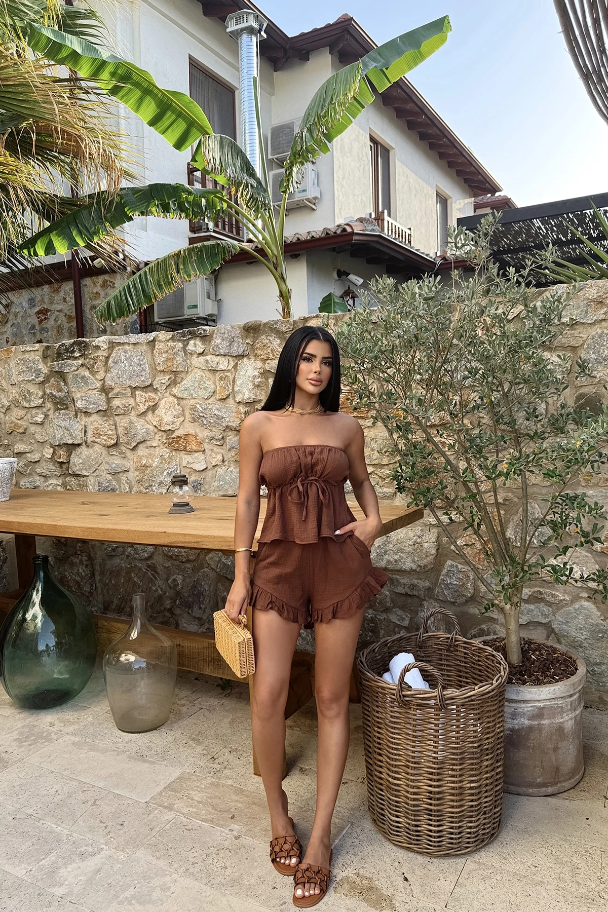 Picture of Brown Tanja  Shorts Set