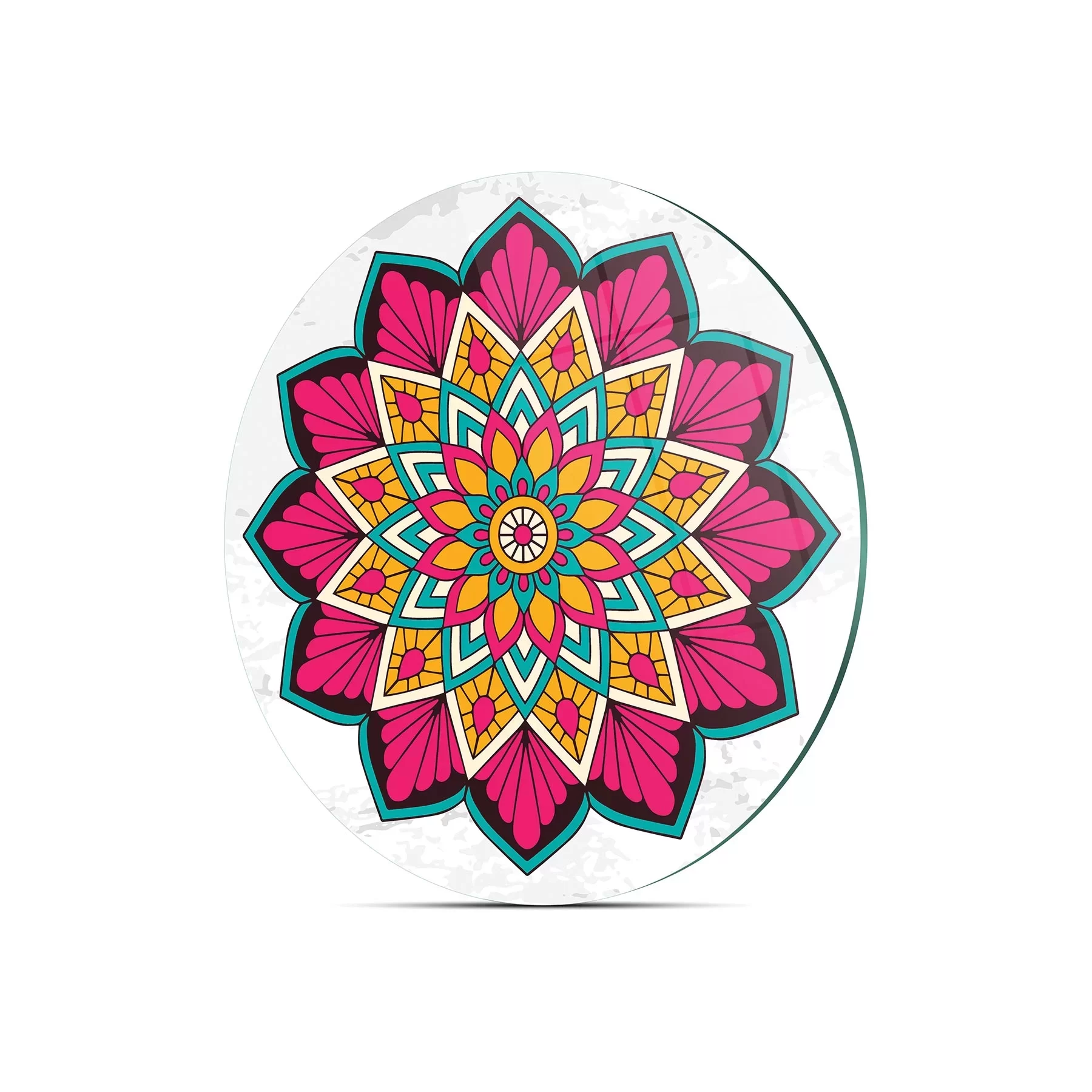 Picture of Decovetro Cam Kesme Tahtası ve Sunumluk Yuvarlak Mandala Desenli 30x30 Cm