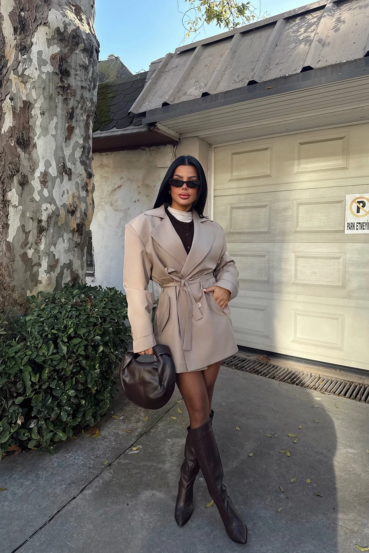 Picture of Stone Alessandro Short Trench Coat