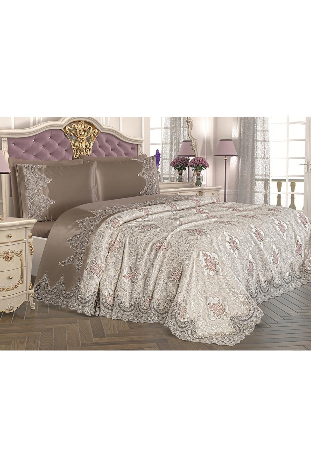 Picture of Fransız Güpürlü Eylül Pike Takımı Cappucino